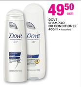 Dove Shampoo Or Conditioner Assorted-400ml Each
