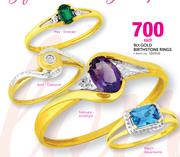 9ct Gold Birthstone Rings-Each