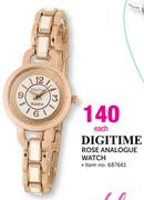 Digitime Rose Analogue Watch-Each