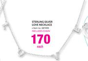 Sterling Silver Love Necklace-Each