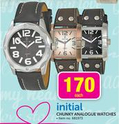 Initial Chunky Analogue Watches-Each