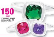 Sterling Silver Rings With CZ-Each