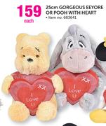 I Love You 25cm Gorgeous Eeyore Or Pooh With Heart-Each