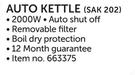 Sunbeam Auto Kettle SAK202