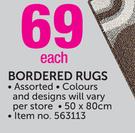 Bordered Rugs Assorted-50x80cm Each