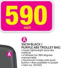 Tosca 55cm Black/Purple ABS Trolley Bag-Each