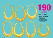 9ct Gold and Silver Croele Earrings-Per Pair