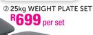 Trojan 25kg Weight Plate Set-Per Set