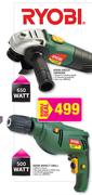 Ryobi 650W Angle Grinder & 500W Impact Drill