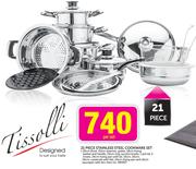 Tissolli 21 Piece Stainless Steel Cookware Set-Per Set