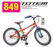Totem 16" Or 20" Boys Or Girls Pro Mountain Bikes Each