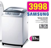 Samsung 13kg Metallic Top Load Washing Machine WA13F5S4UWA F