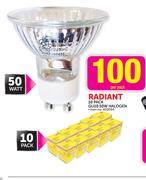 Radiant 10 Pack GU10 50W Halogen-Per Pack