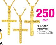 9ct Gold Pendants Each