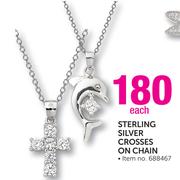 Sterling Silver Crosses On Chain Each