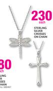 Sterling Silver Crosses On Chain Each