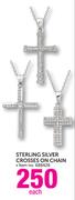 Sterling Silver Crosses On Chain Each
