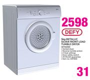 Defy 5kg Metallic Silver Front Load Tumble Dryer DTD259