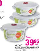Gizmo Assorted Microwave Pots Each