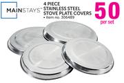 Mainstays 4 Piece Stainless Steel Stove Plate Covers-Per Set