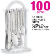 16 Piece Stainless Steel Hanging Cutlery Set-Per Set