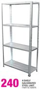 4 Shelf Galvanized Steel Unit