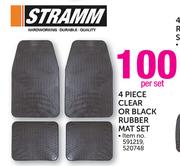 Stramm 4 Piece Clear or Black Rubber Mat Set-Per Set