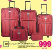 Mainstays 5 Piece Red Luggage Set-TB 20123