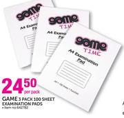 Game 3 Pack 100 Sheet Examination Pads-Per Pack