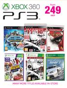 Xbox 360 PS3 Titles Each