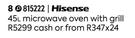 Hisense 45L Microwave Oven With Grill 815222