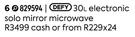 Defy 30L Electronic Solo Mirror Microwave Oven 829594