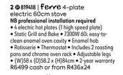 Ferre 4 Plate Electric 60cm Compact Stove 819418