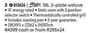Univa 58L 3 Plate Stove 813626