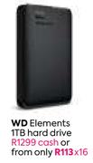 WD Elements 1TB Hard Drive