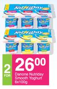 Danone Nutriday Smooth Yoghurt-2 x 6 x 100g