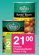 Rhodes Chakalaka/Butter Beans-2 x 410g