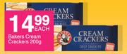 Bakers Cream Crackers-200g Each