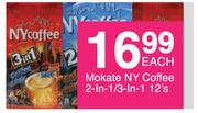 Mokate NY Coffee 2 In 1/3 In 1-12's Each
