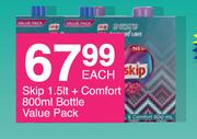 Skip 1.5Ltr + Comfort 800ml Bottle Value Pack-Each