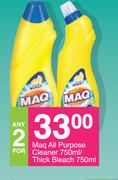 Maq All Purpose Cleaner 750ml/Thick Bleach 750ml-For Any 2