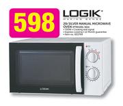 Logik 20Ltr Silver Manual Microwave Oven P70H20L SEA