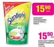 Sunlight Dishwashing Liquid Refill-750ml Each