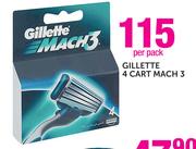 Gillette 4 cart Mach 3-Per Pack