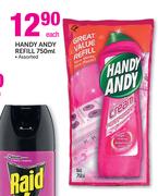 Handy Andy Refill Assorted-750ml Each