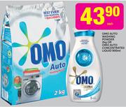 Omo Auto Washing Powder 2kg Or Omo Auto Concentrated Liquid Each-900ml