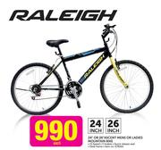 Raleigh 24" Or 26" Ascent Mens Or Ladies Mountain Bike-Each