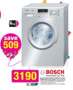 Bosch 6kg Silver Finish Front Load Washing Machine WAB2026SZA