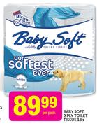 Baby Soft 2 Ply Toilet Tissue-18 Nos Per Pack
