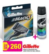 Gillette Mach3 Blades-8's and Mach3 Gel-200ml